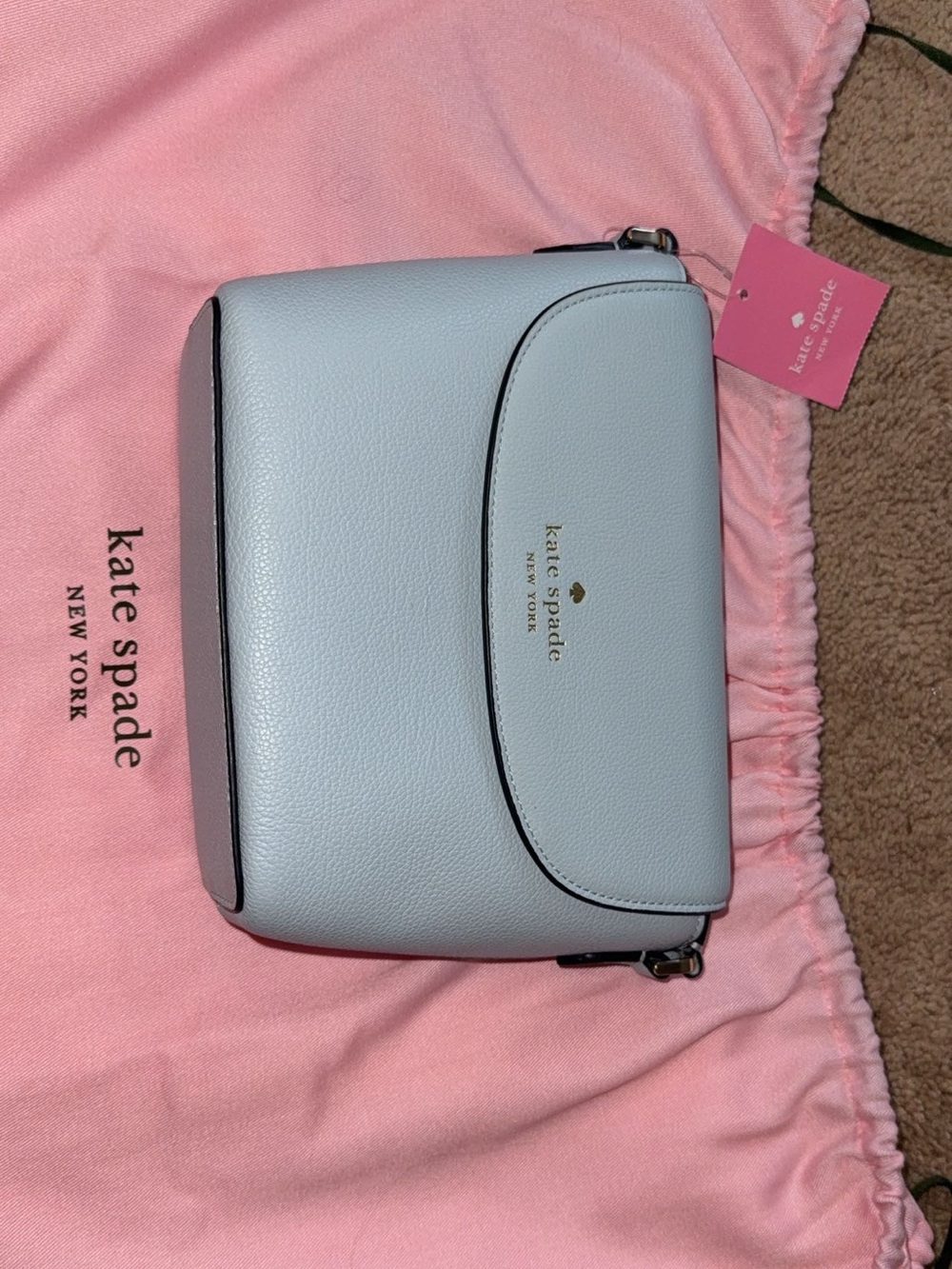 kate spade Light Blue Pebbled Leather Crossbody Bag